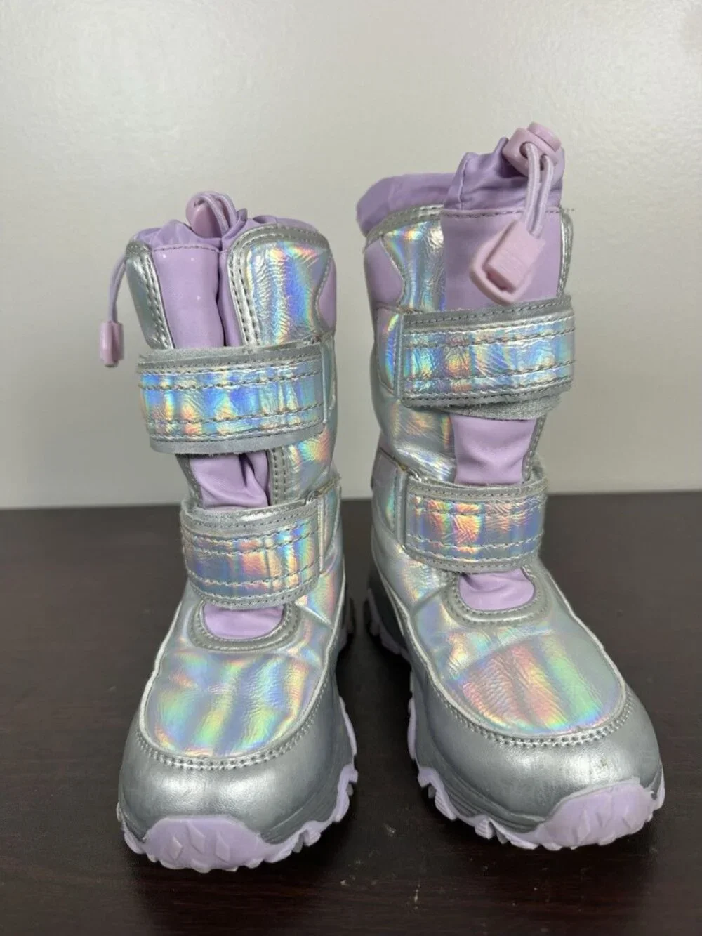 Lands End Flurry Insulated Winter Boots Kids Size 10 Snow Fleece Lined